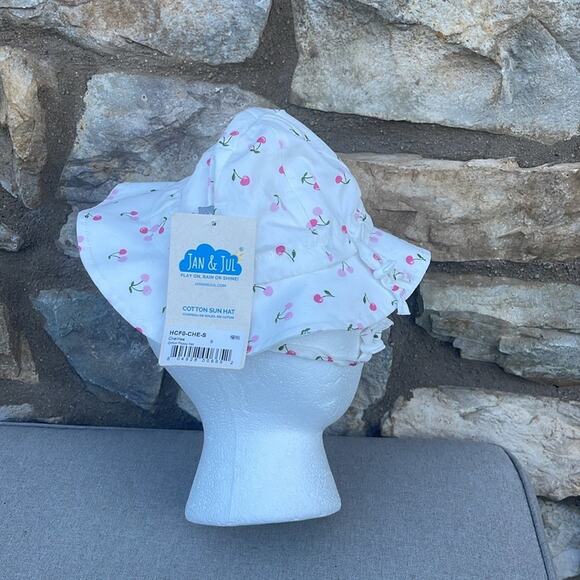 Jan & Jul Cotton Sun Hat Cherries 0-6 months NEW - Picture 2 of 8